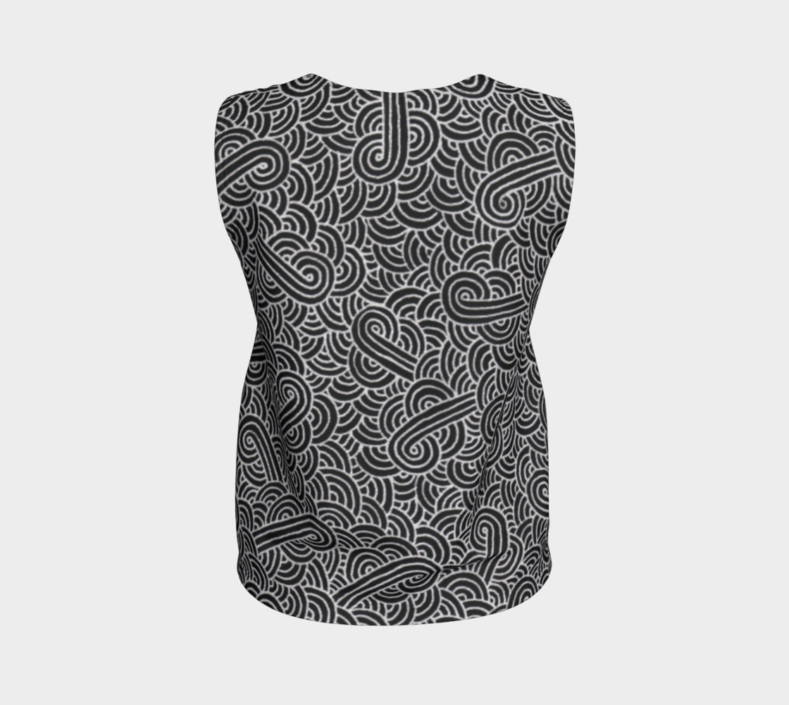Faux silver and black swirls doodles Loose Tank Top preview #2