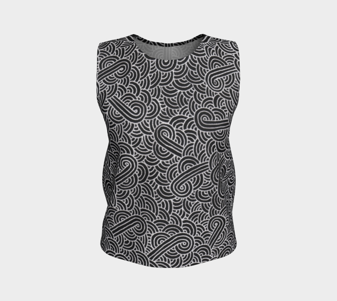 Faux silver and black swirls doodles Loose Tank Top preview #1