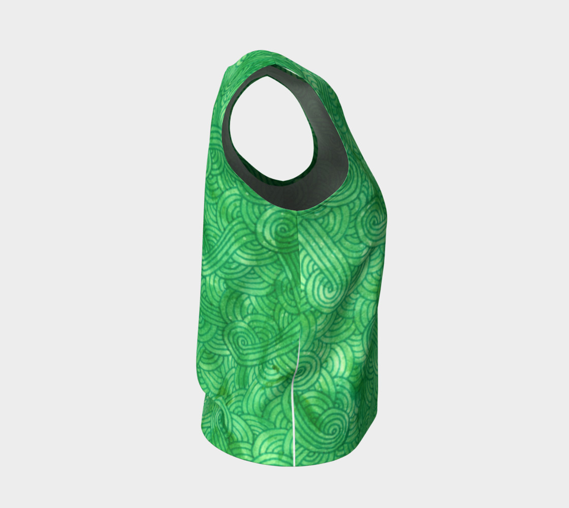 Green swirls doodles Loose Tank Top preview #4