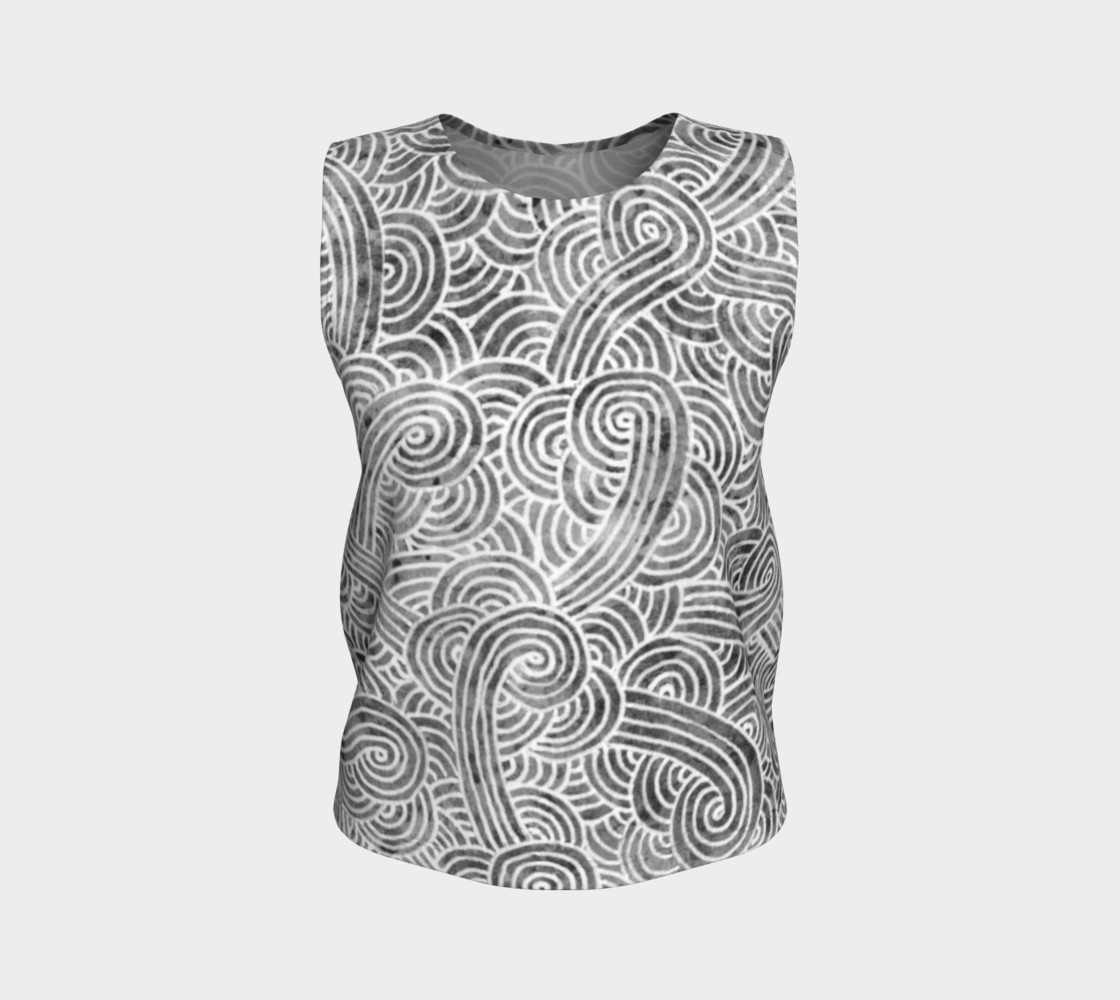 Grey and white swirls doodles Loose Tank Top preview #1