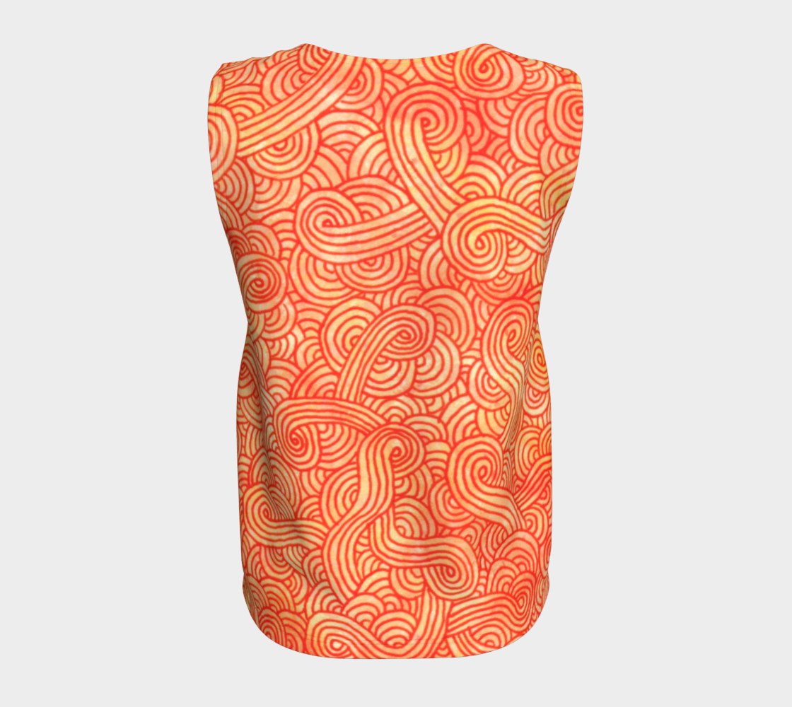Orange and red swirls doodles Loose Tank Top preview #6