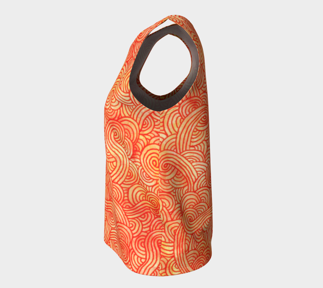 Orange and red swirls doodles Loose Tank Top preview #7