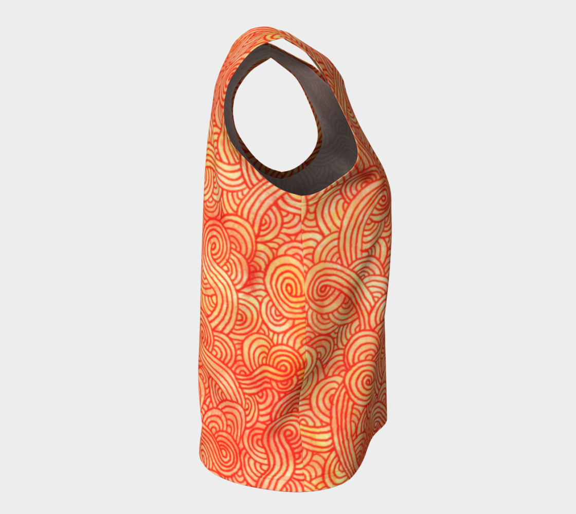 Orange and red swirls doodles Loose Tank Top preview #8