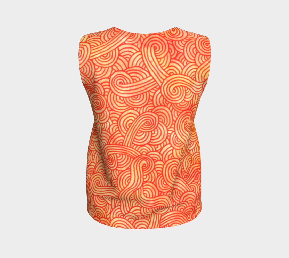 Orange and red swirls doodles Loose Tank Top preview #2