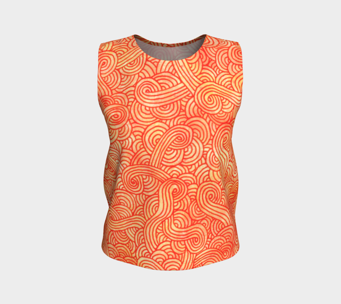 Orange and red swirls doodles Loose Tank Top 3D preview