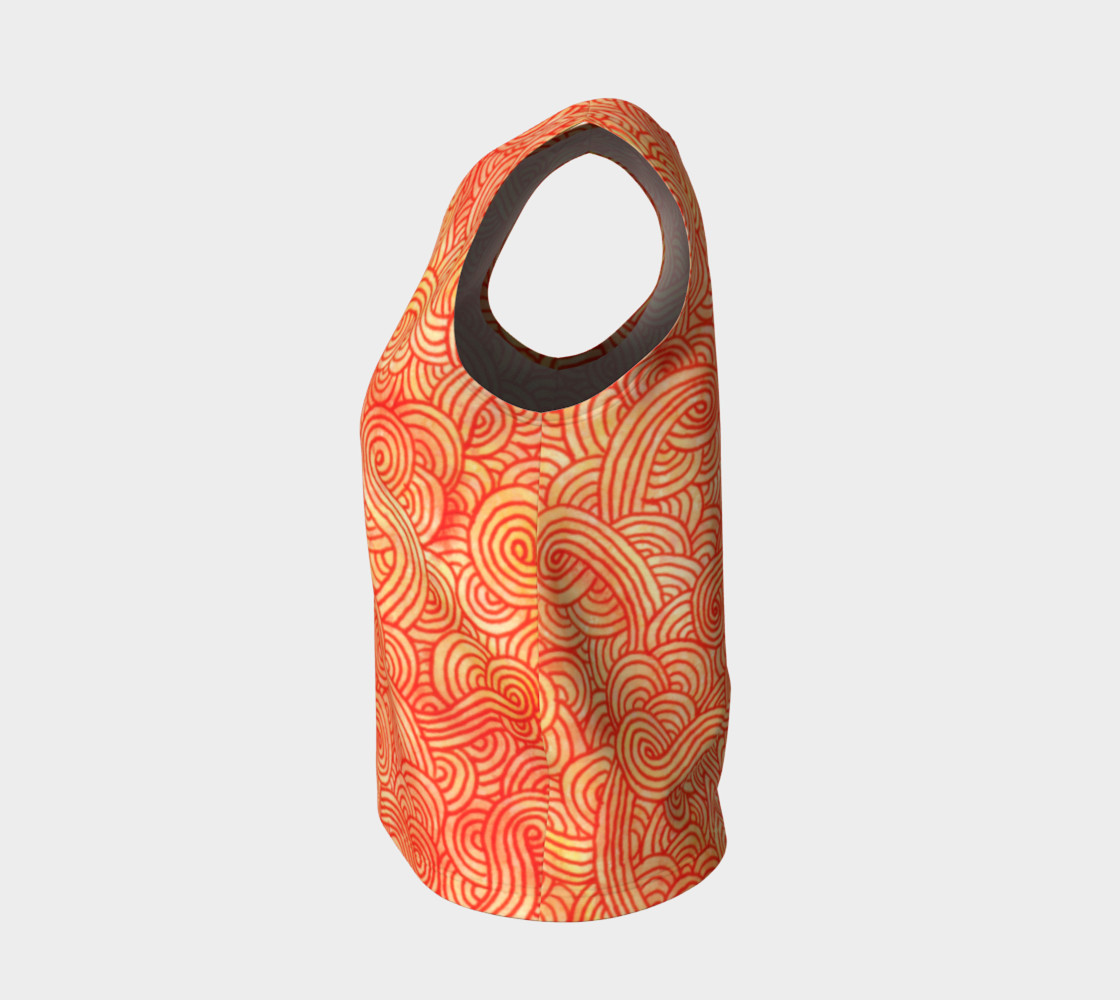 Orange and red swirls doodles Loose Tank Top preview #3