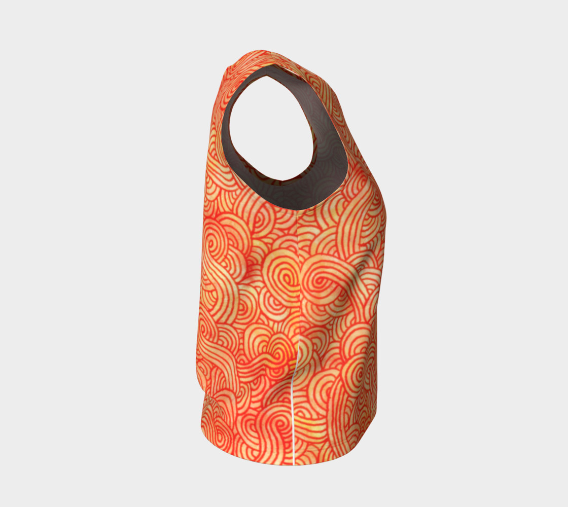 Orange and red swirls doodles Loose Tank Top preview #4