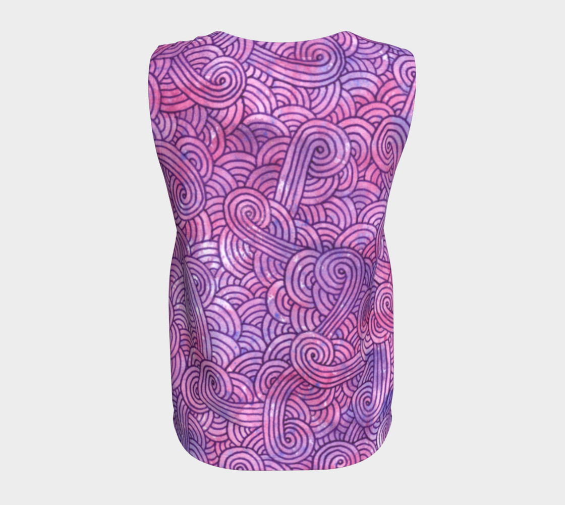 Neon purple and pink swirls doodles Loose Tank Top preview #6