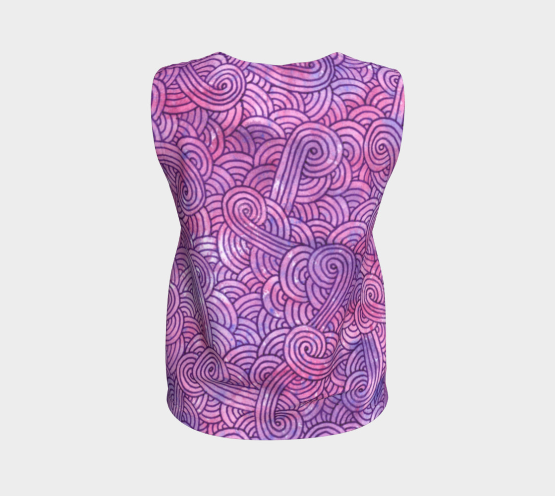 Neon purple and pink swirls doodles Loose Tank Top preview #2