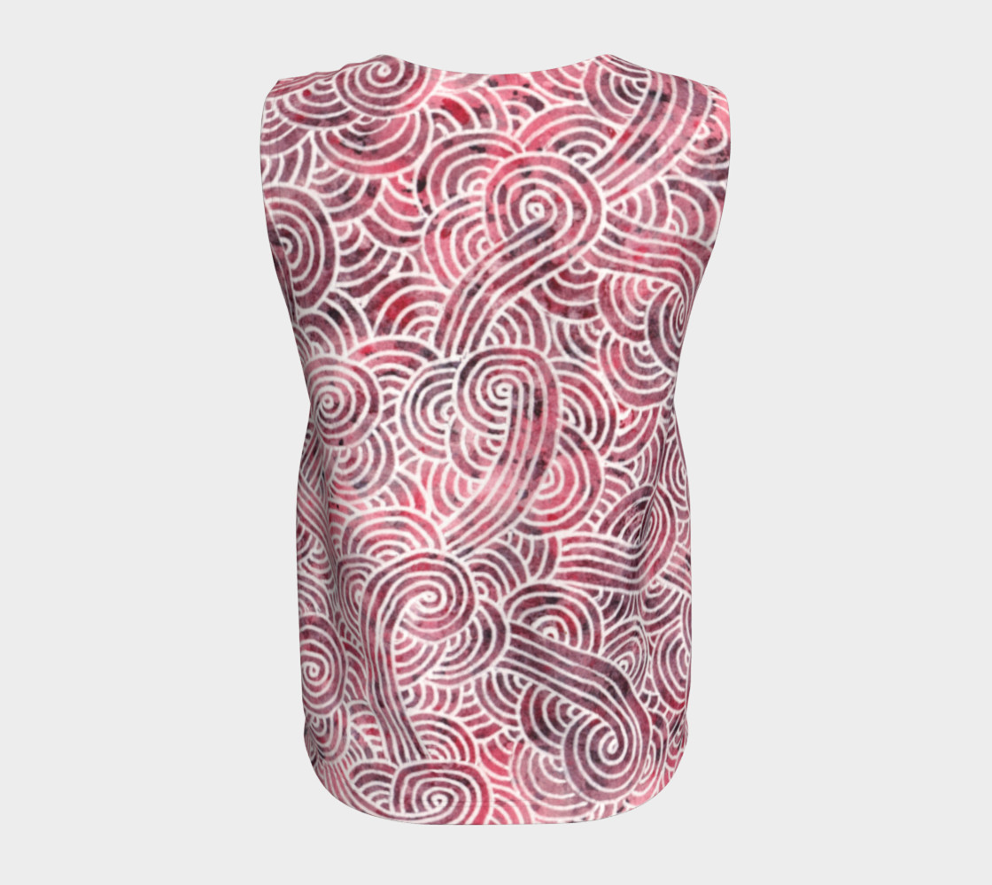 Red and white swirls doodles Loose Tank Top thumbnail #7