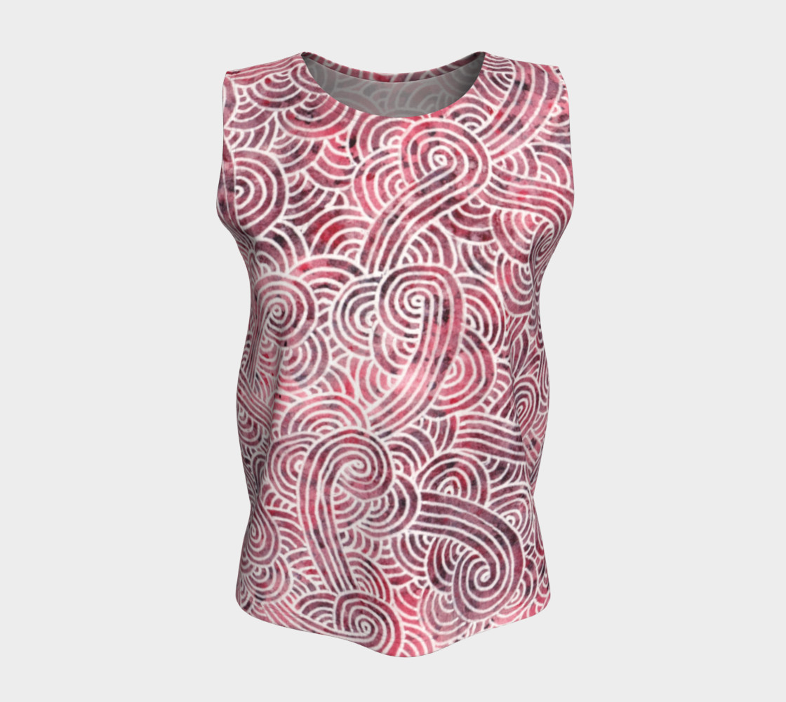 Red and white swirls doodles Loose Tank Top preview #5