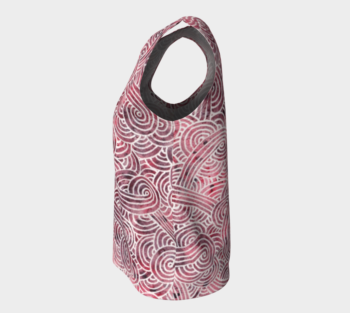 Red and white swirls doodles Loose Tank Top preview #7