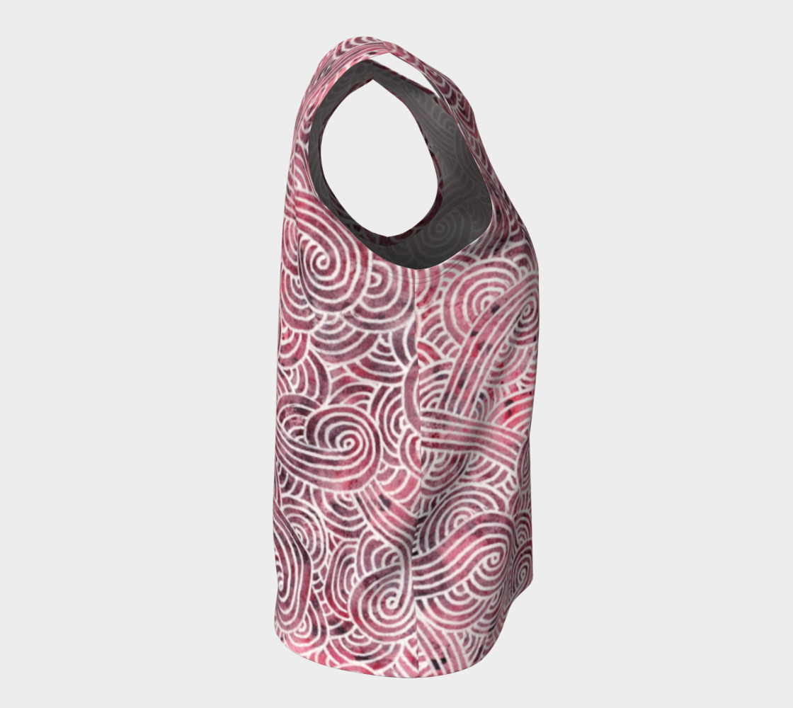 Red and white swirls doodles Loose Tank Top thumbnail #9