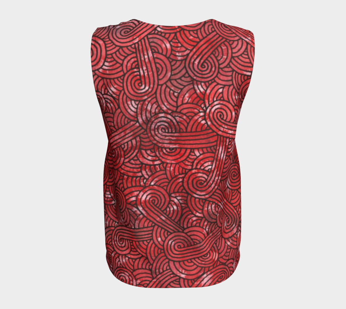 Red and black swirls doodles Loose Tank Top thumbnail #7
