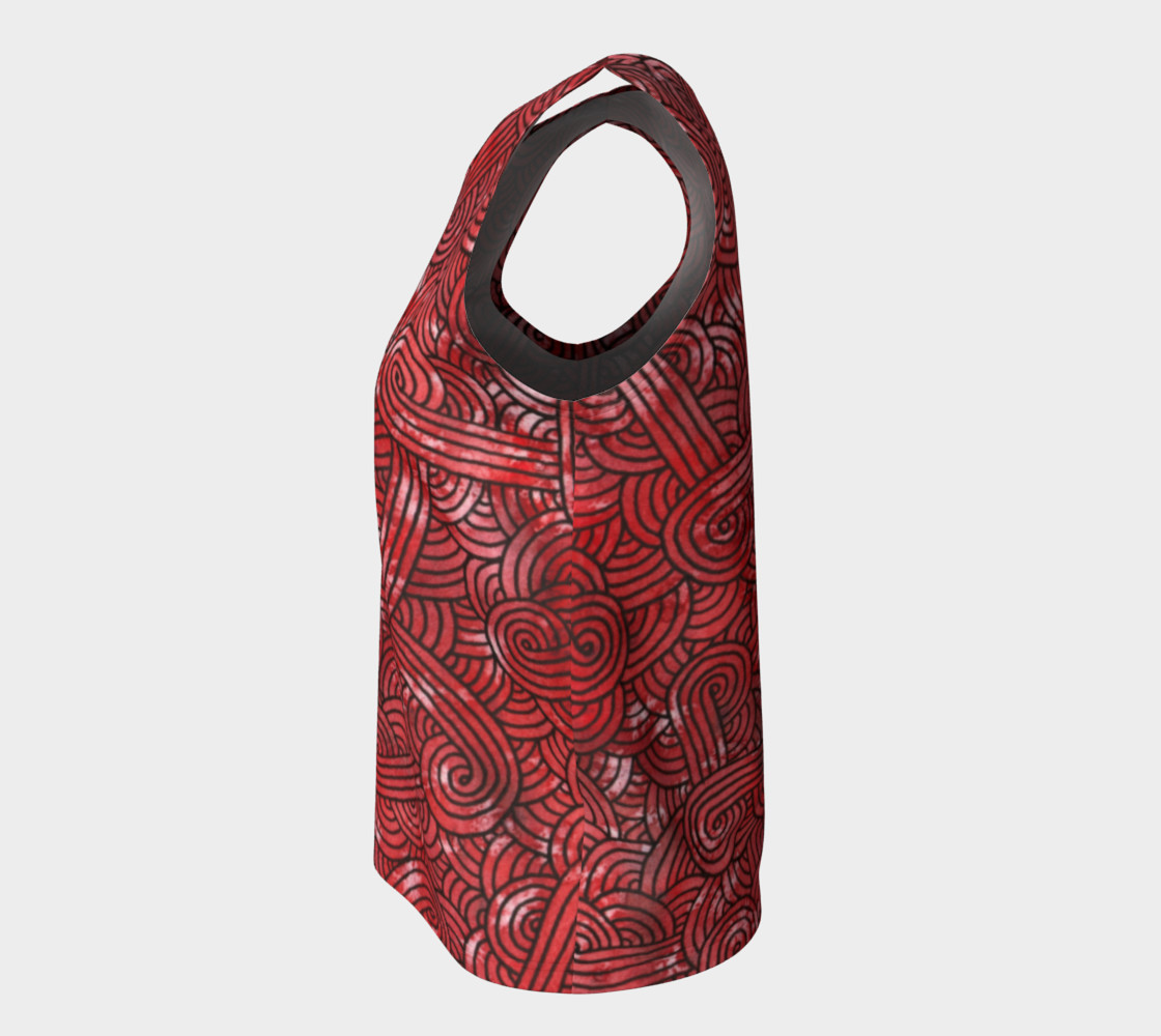 Red and black swirls doodles Loose Tank Top preview #7