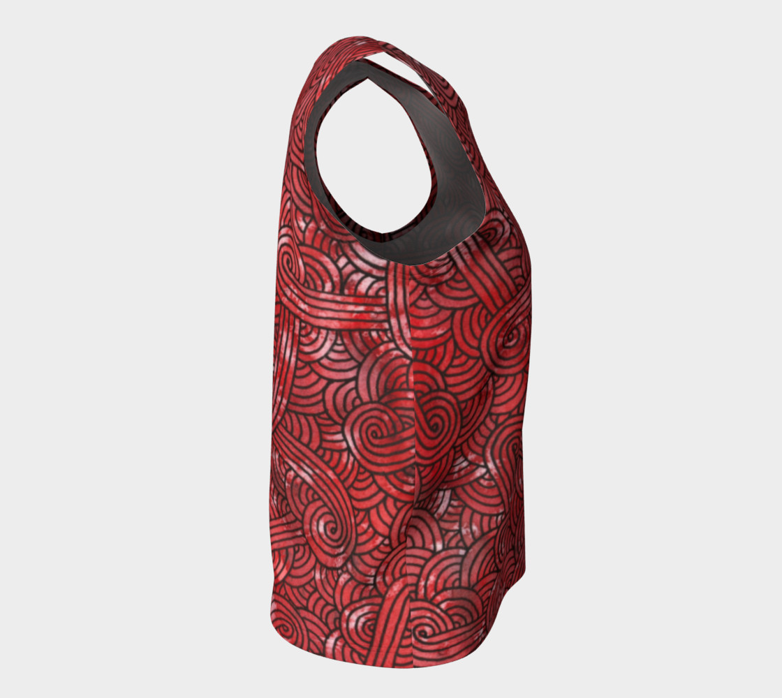 Red and black swirls doodles Loose Tank Top preview #8