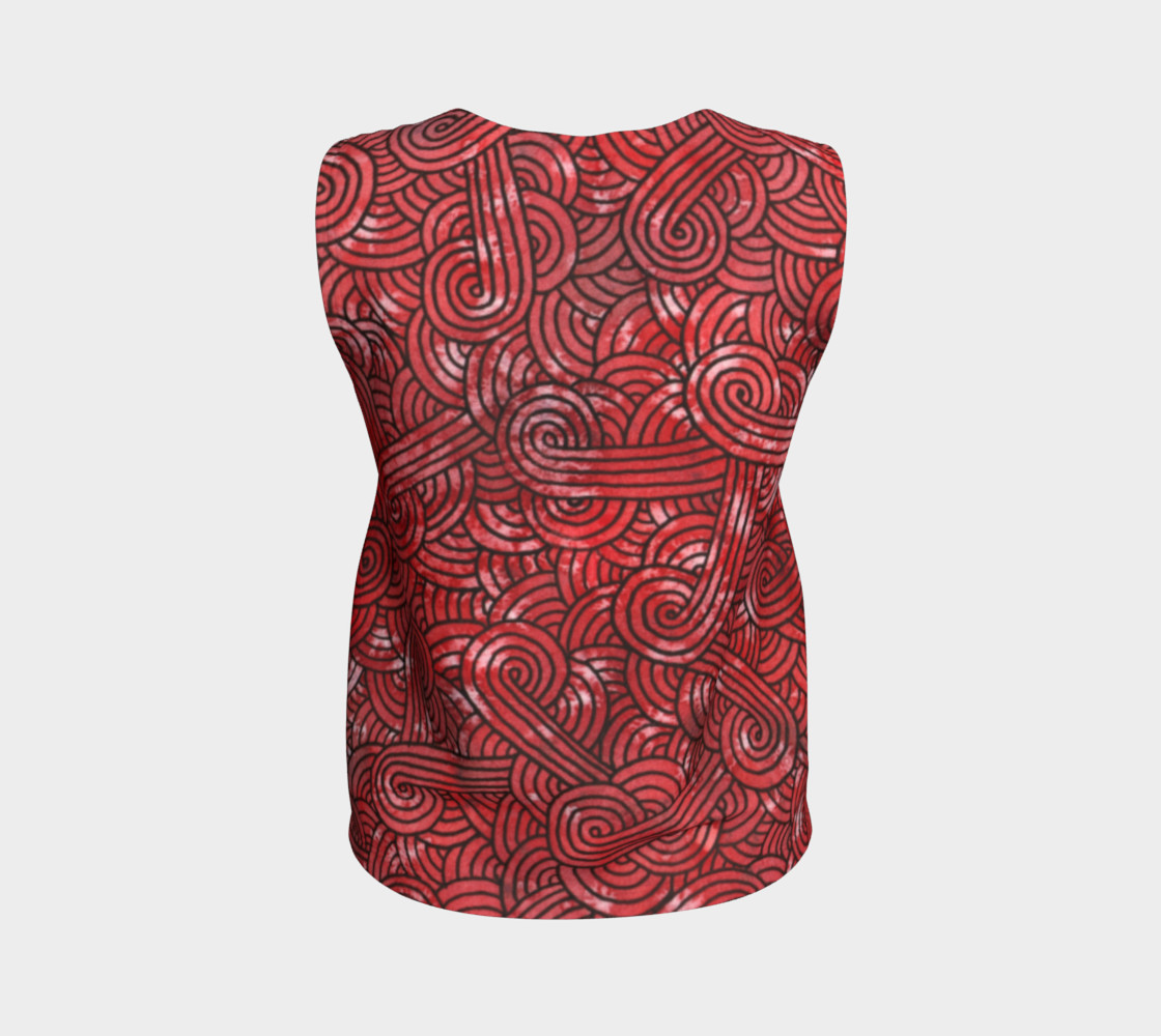 Red and black swirls doodles Loose Tank Top thumbnail #3