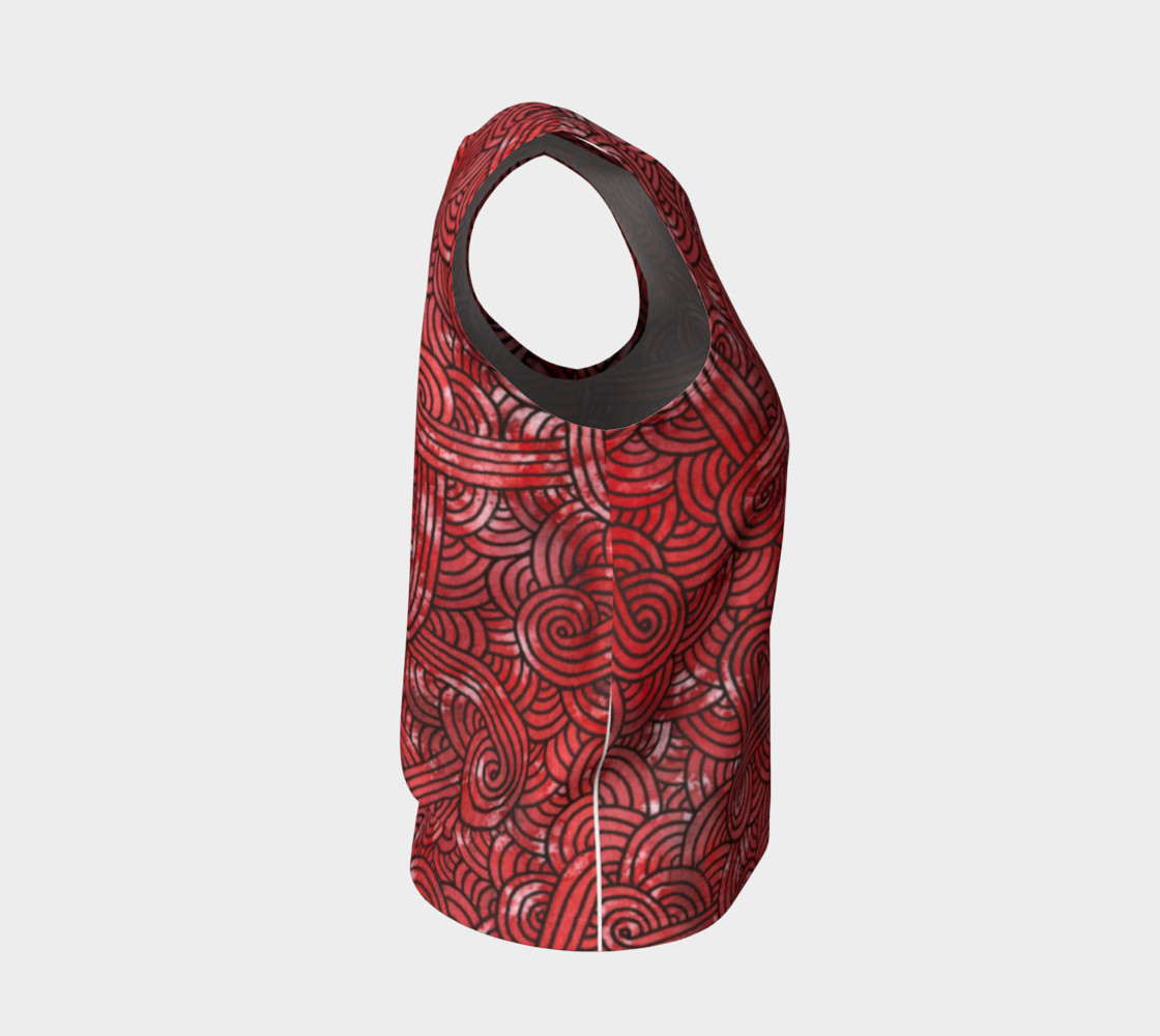 Red and black swirls doodles Loose Tank Top preview #4