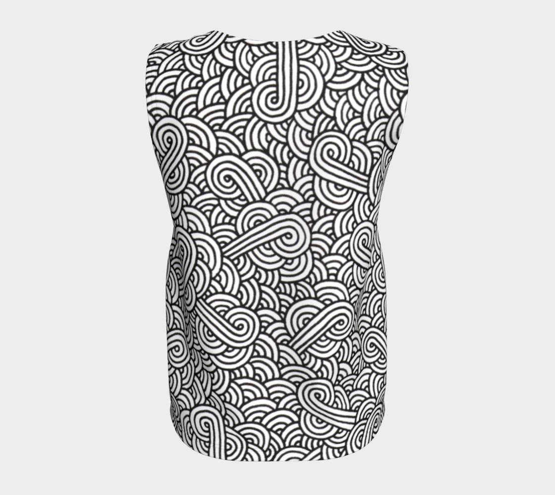 Black and white swirls doodles Loose Tank Top preview #6