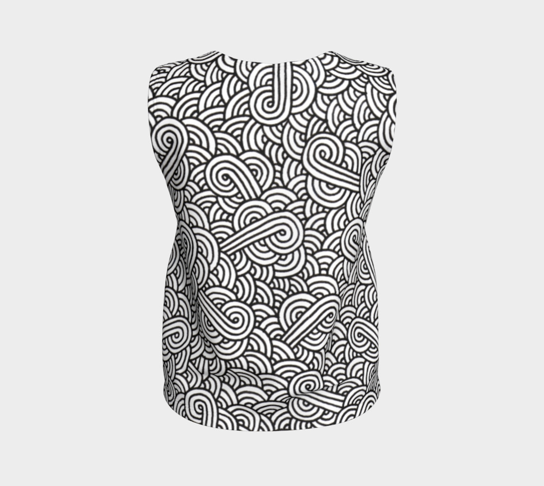 Black and white swirls doodles Loose Tank Top preview #2