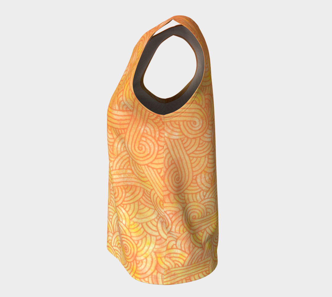 Aperçu de Yellow and orange swirls doodles Loose Tank Top #7