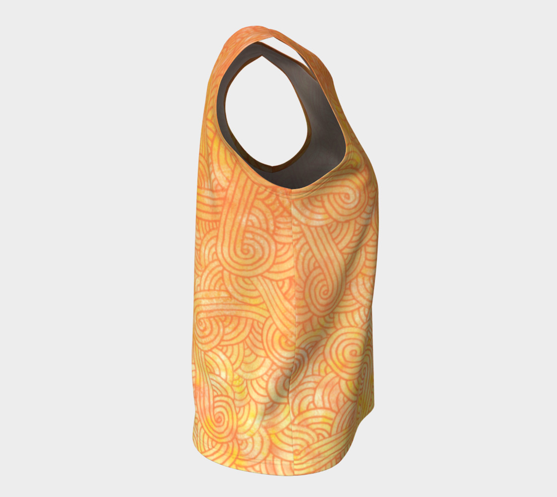 Aperçu de Yellow and orange swirls doodles Loose Tank Top #8
