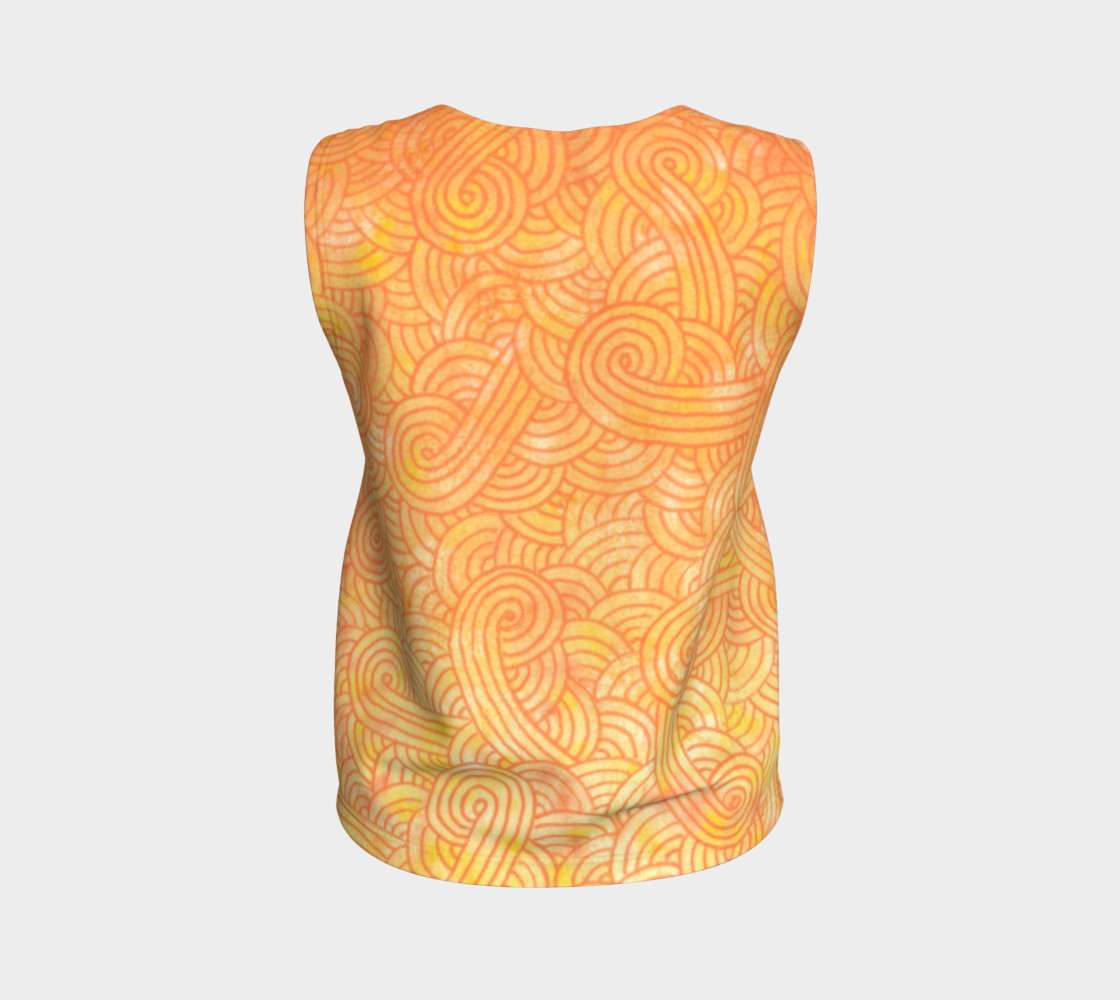 Aperçu de Yellow and orange swirls doodles Loose Tank Top #2