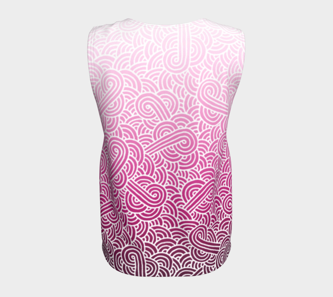 Ombre pink and white swirls doodles Loose Tank Top thumbnail #7