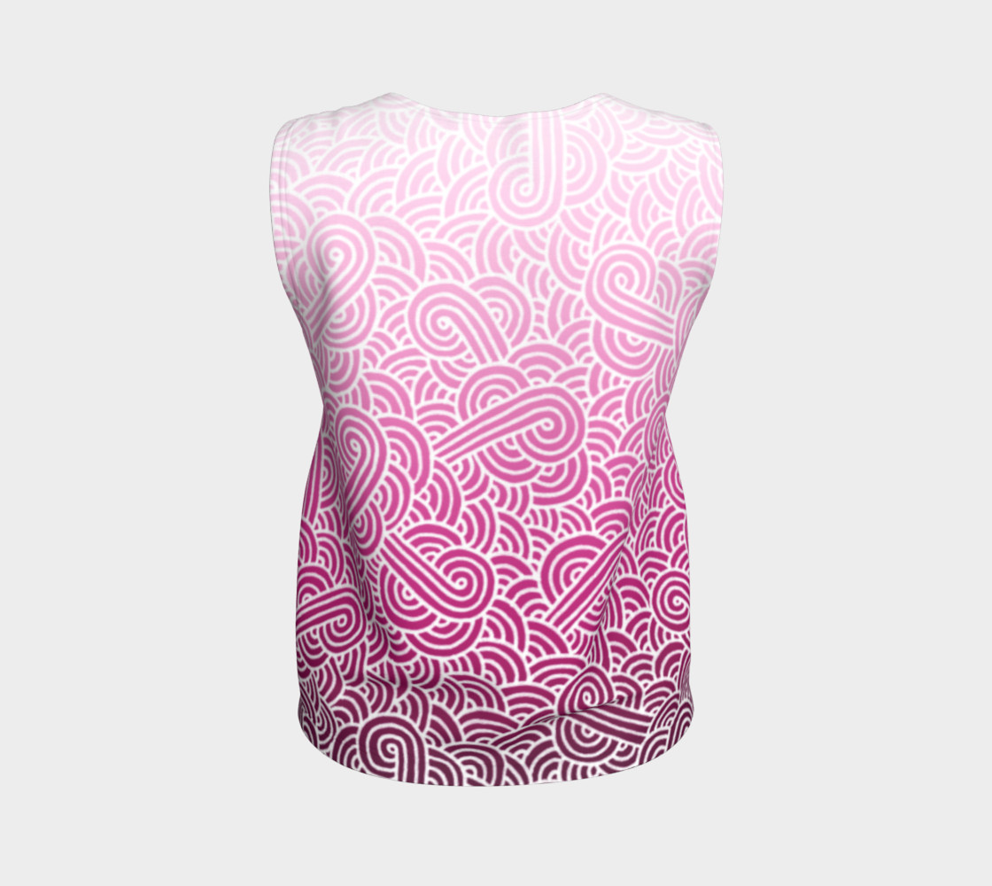 Ombre pink and white swirls doodles Loose Tank Top thumbnail #3