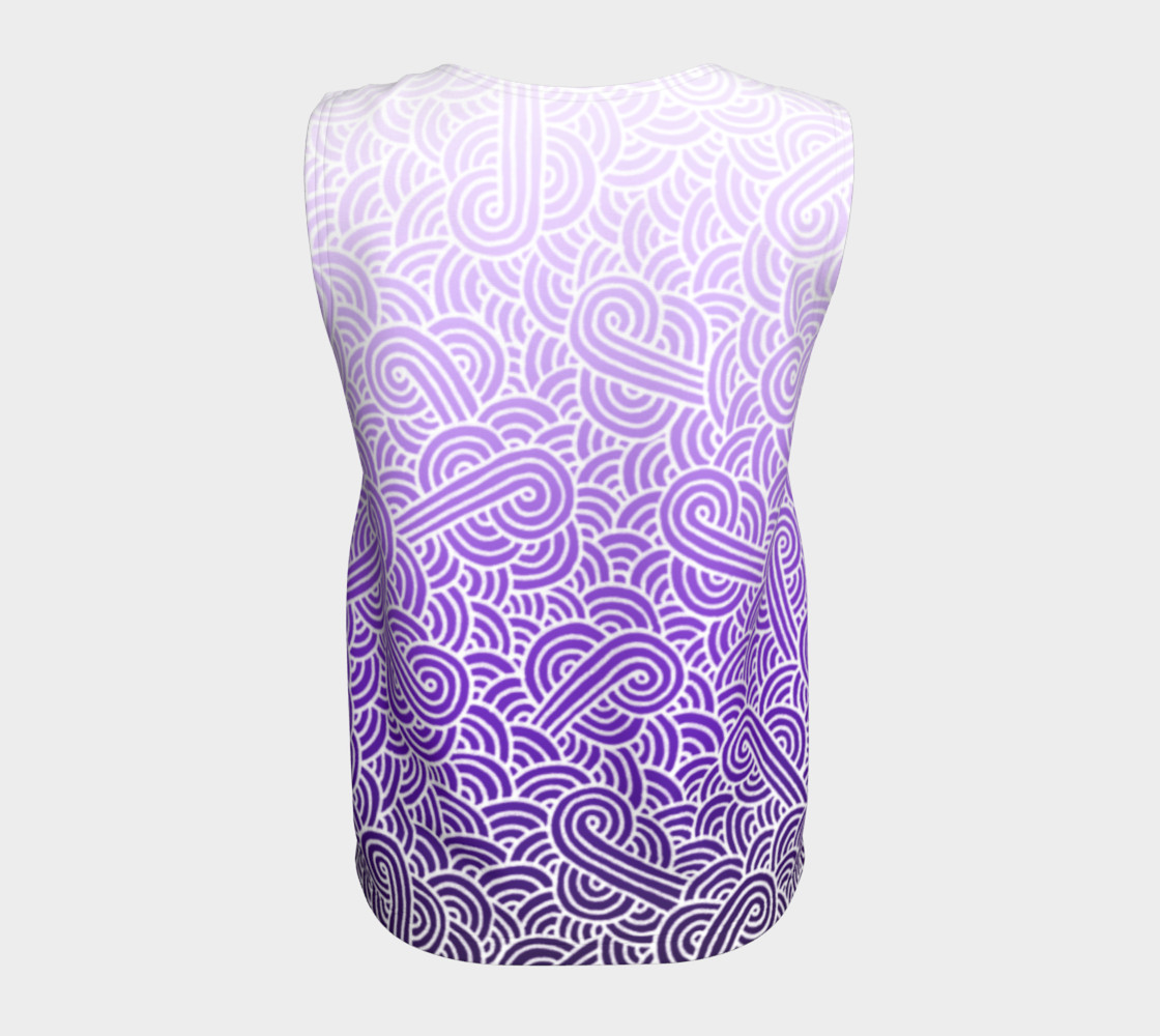 Ombre purple and white swirls doodles Loose Tank Top preview #6