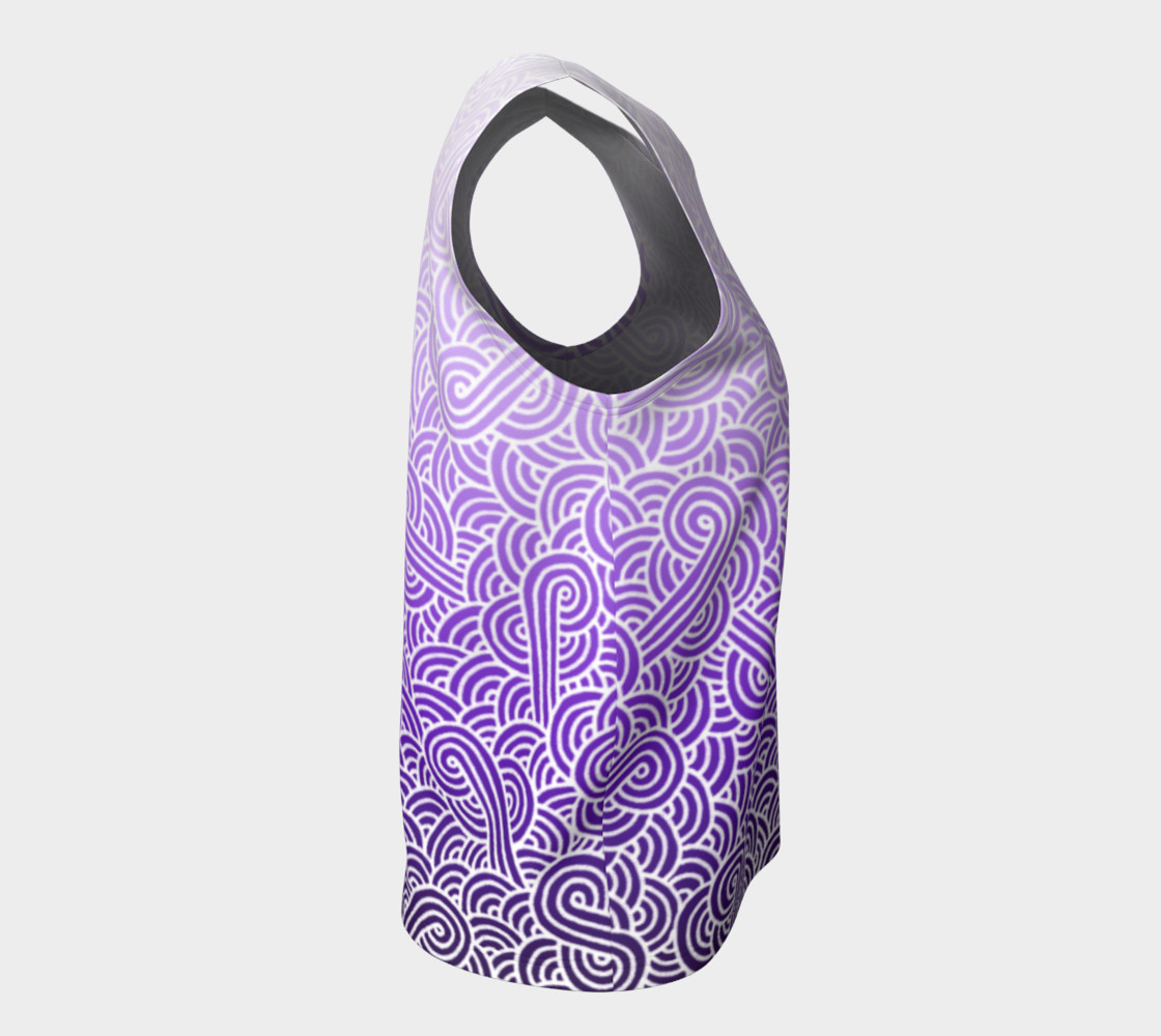 Ombre purple and white swirls doodles Loose Tank Top preview #8