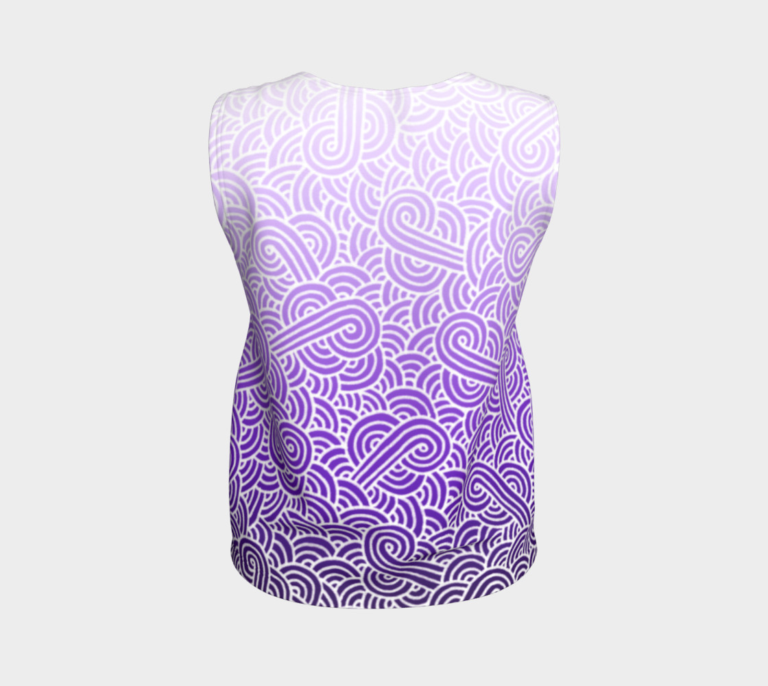 Ombre purple and white swirls doodles Loose Tank Top preview #2