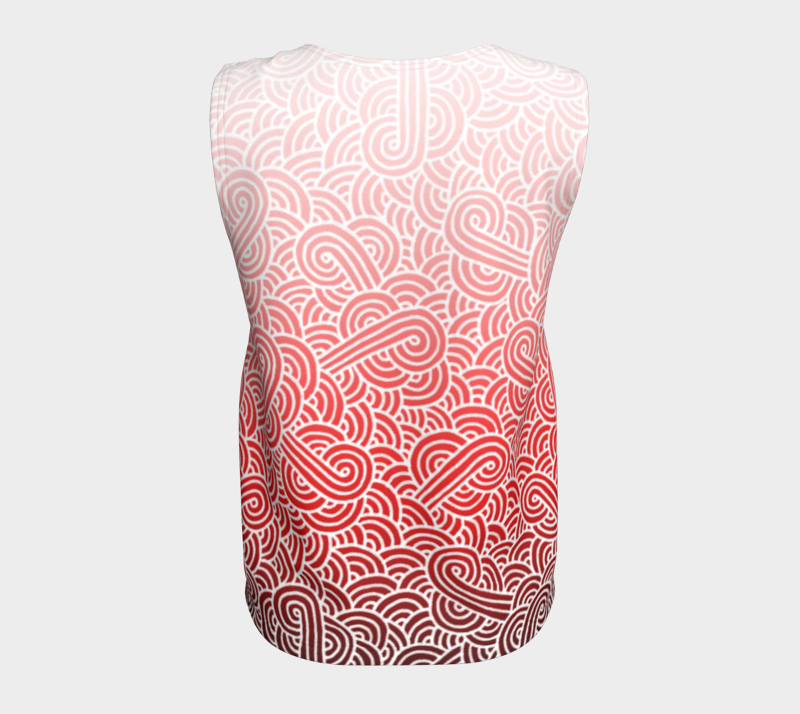 Ombre red and white swirls doodles Loose Tank Top thumbnail #7