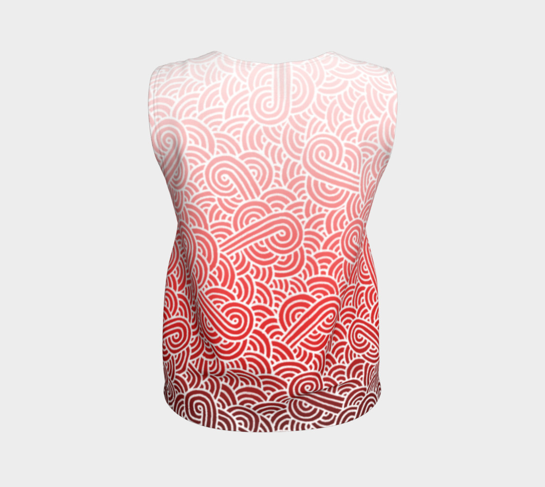 Ombre red and white swirls doodles Loose Tank Top thumbnail #3