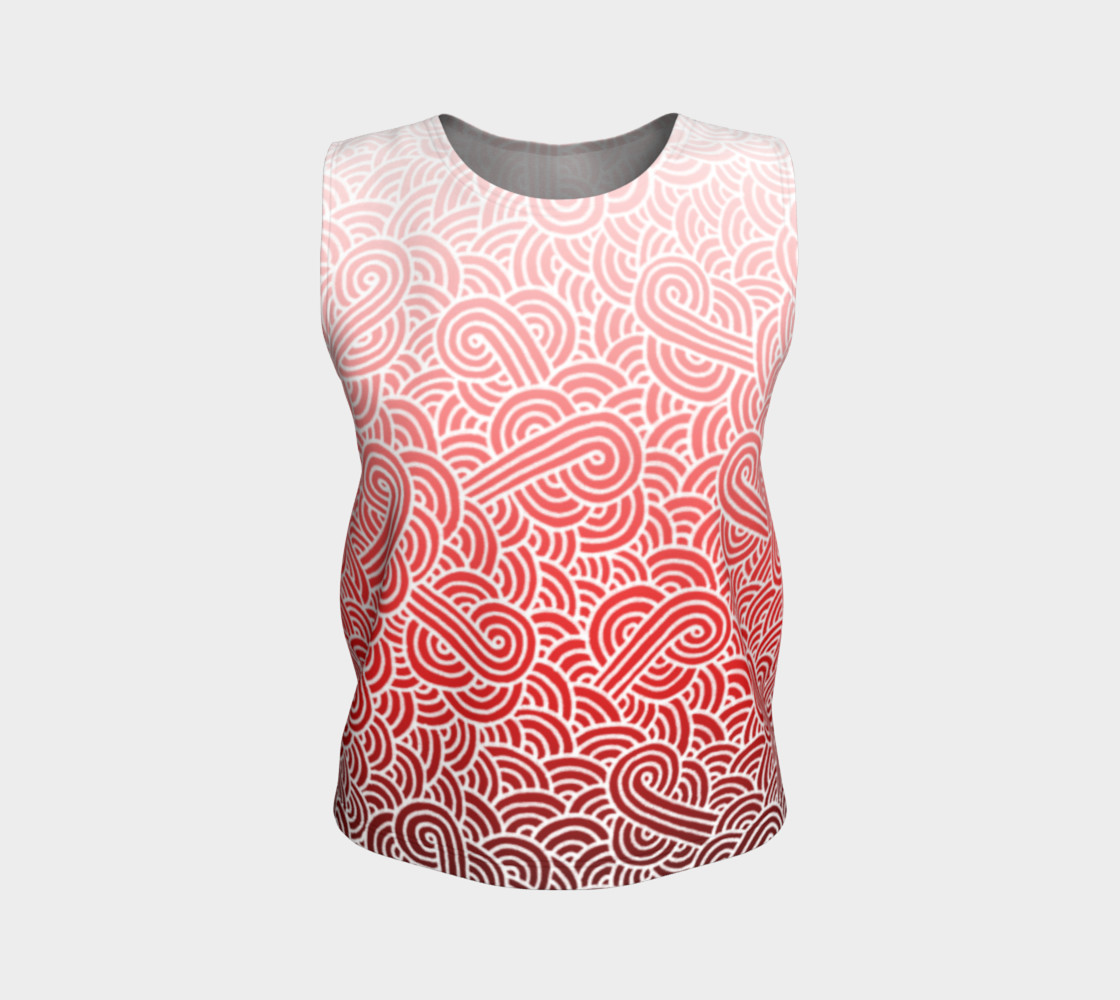 Ombre red and white swirls doodles Loose Tank Top preview #1