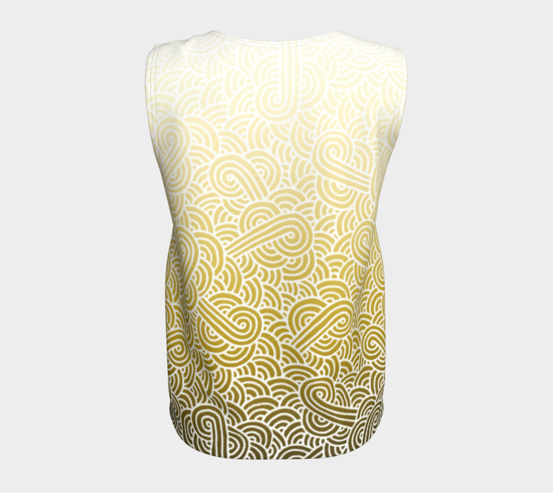 Ombre yellow and white swirls doodles Loose Tank Top thumbnail #7