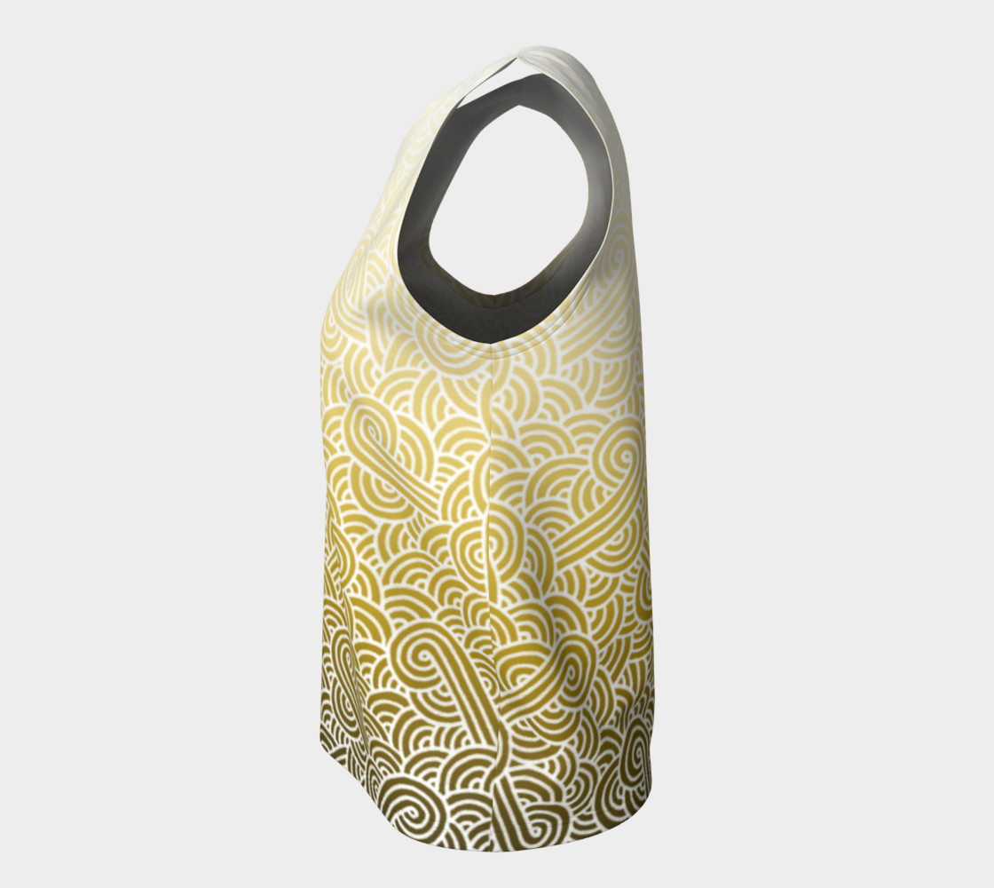 Ombre yellow and white swirls doodles Loose Tank Top preview #7