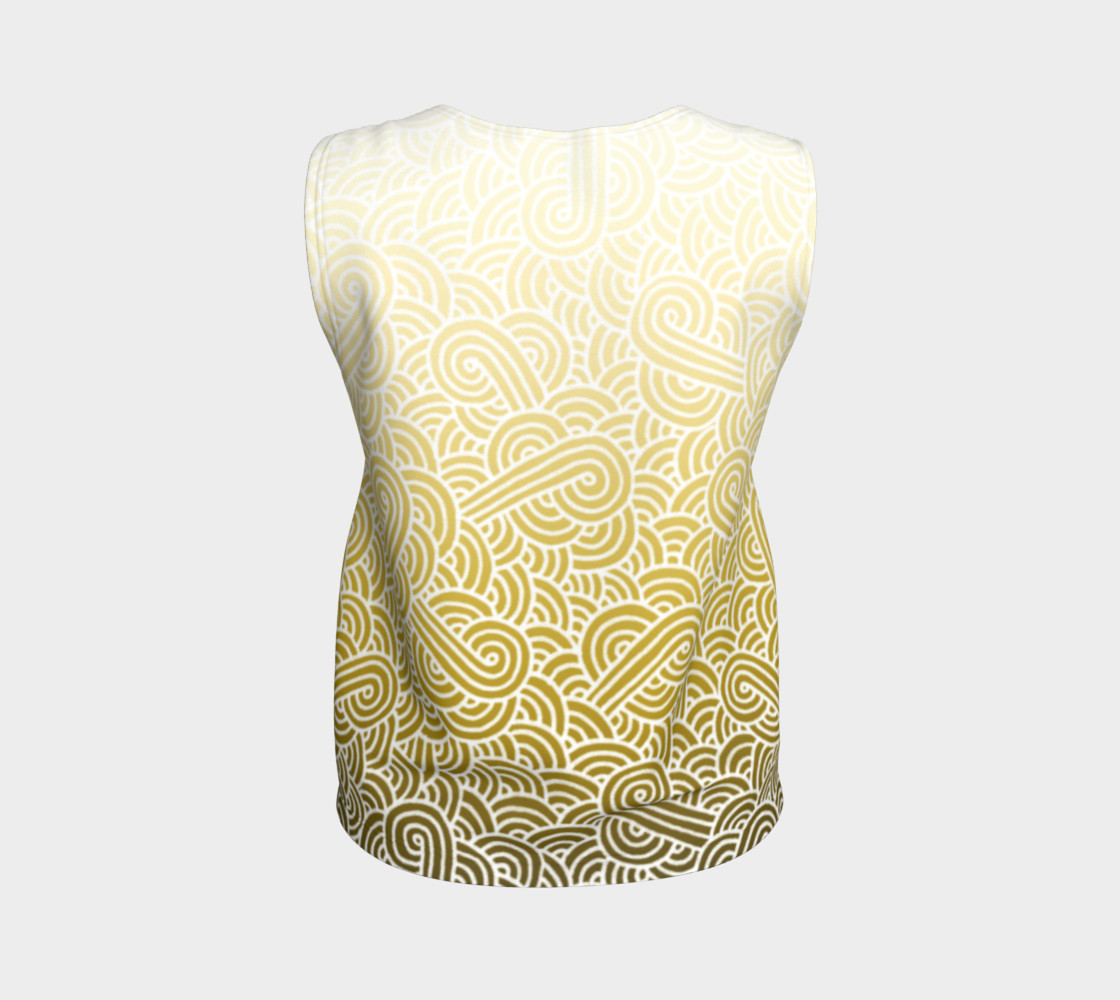 Ombre yellow and white swirls doodles Loose Tank Top 3D preview
