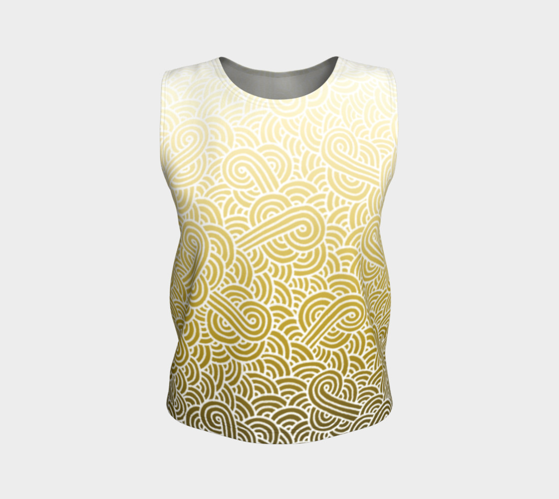 Ombre yellow and white swirls doodles Loose Tank Top preview #1