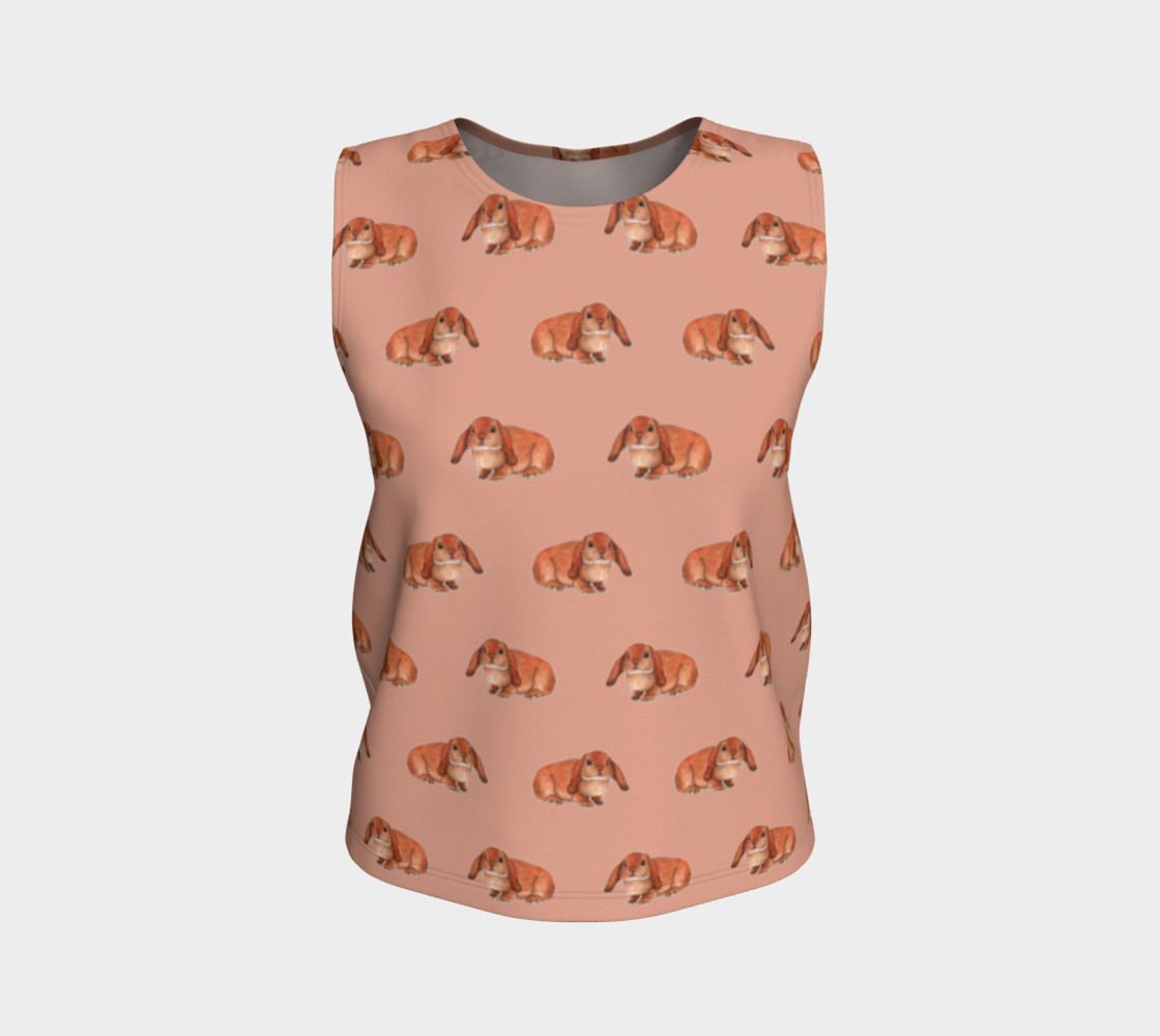 Red rabbit ram pattern Loose Tank Top 3D preview