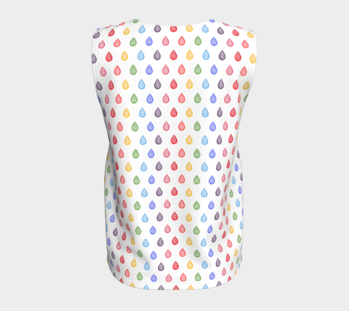 Rainbow raindrops Loose Tank Top preview #6