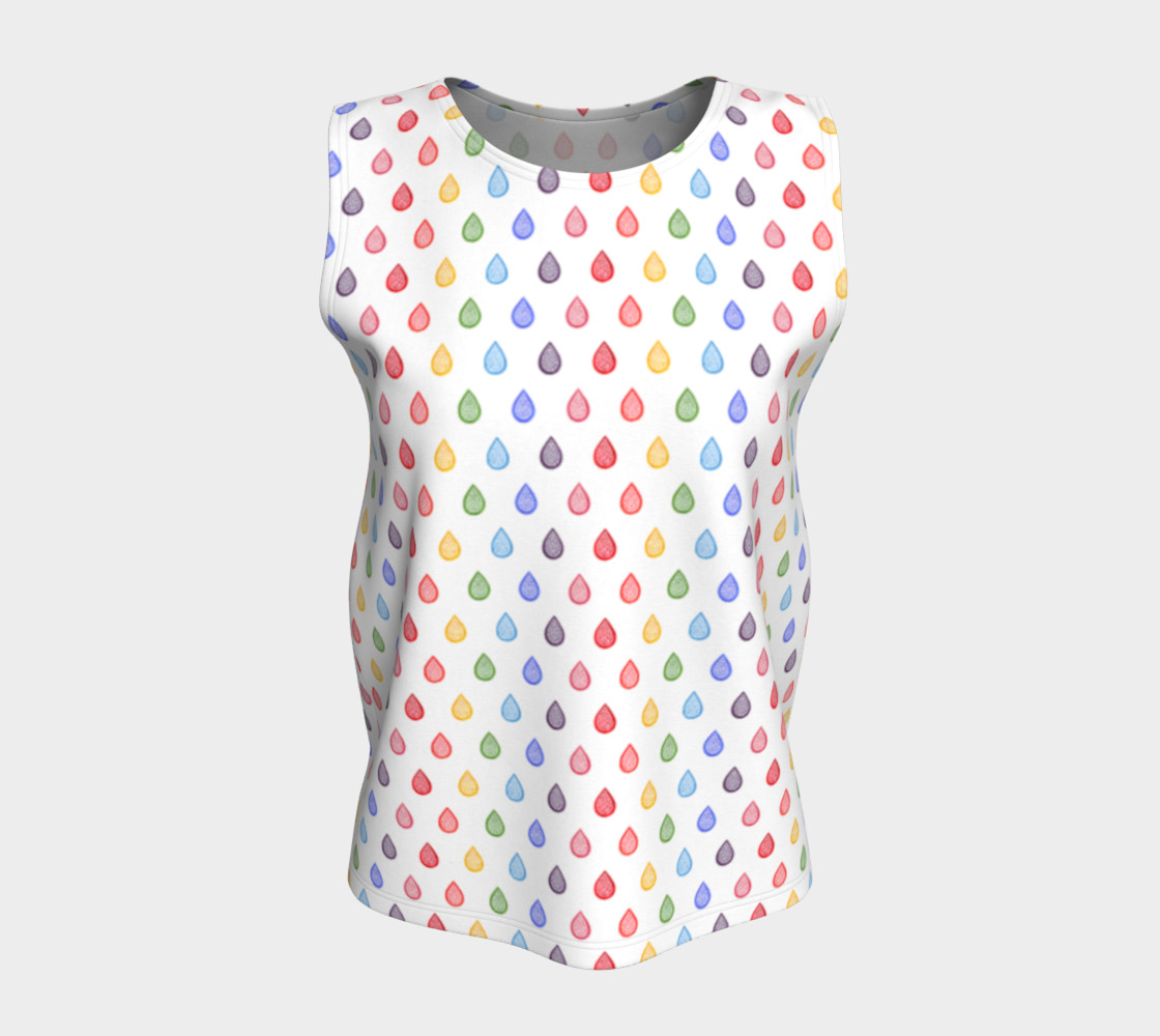 Rainbow raindrops Loose Tank Top preview #5