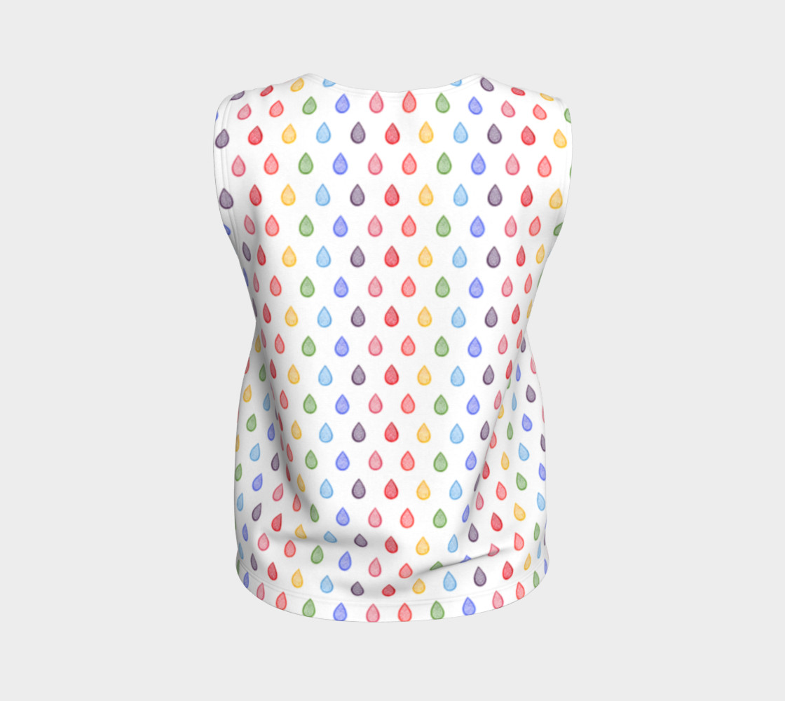 Rainbow raindrops Loose Tank Top 3D preview