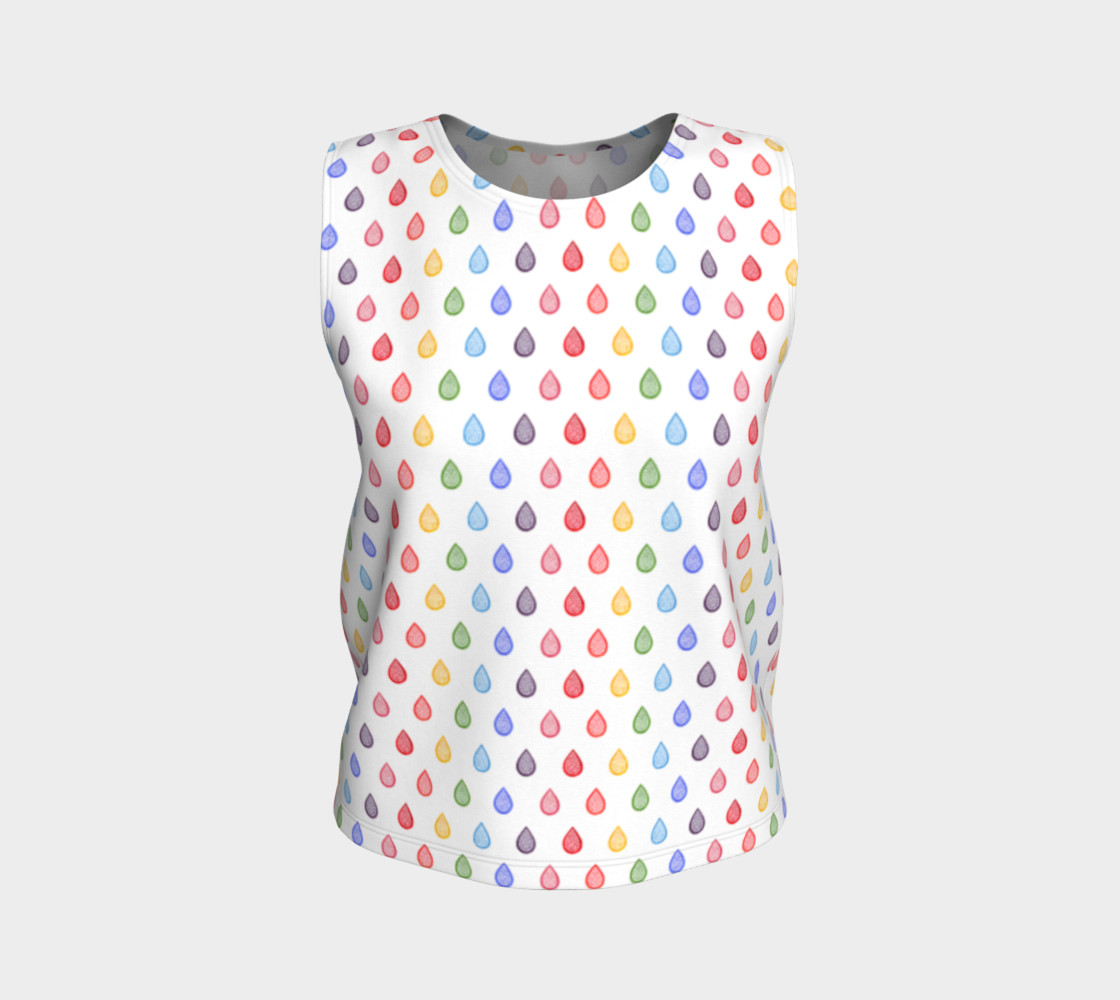 Rainbow raindrops Loose Tank Top 3D preview