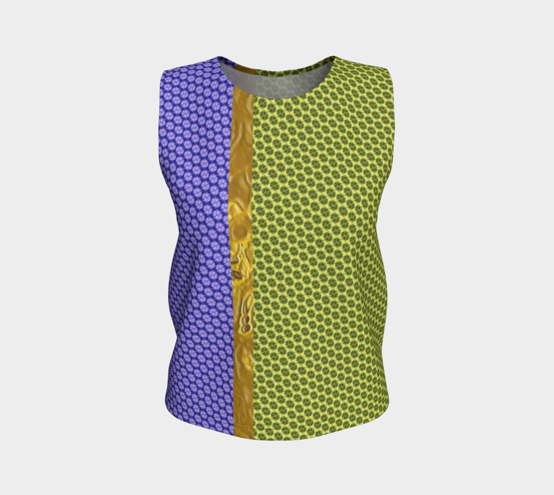 Blue and Yellow Scales Tank Top 3D preview