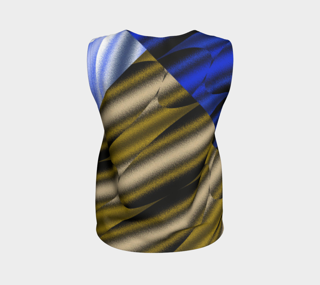 Patched in Blue and Brown Tank Top 3D preview
