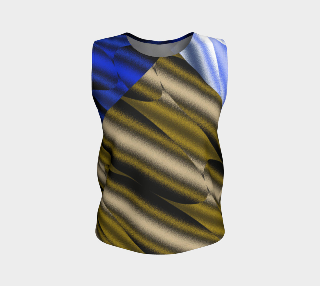 Patched in Blue and Brown Tank Top 3D preview