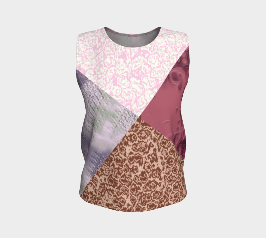 Patched in Pink Patterns Tank Top 3D preview