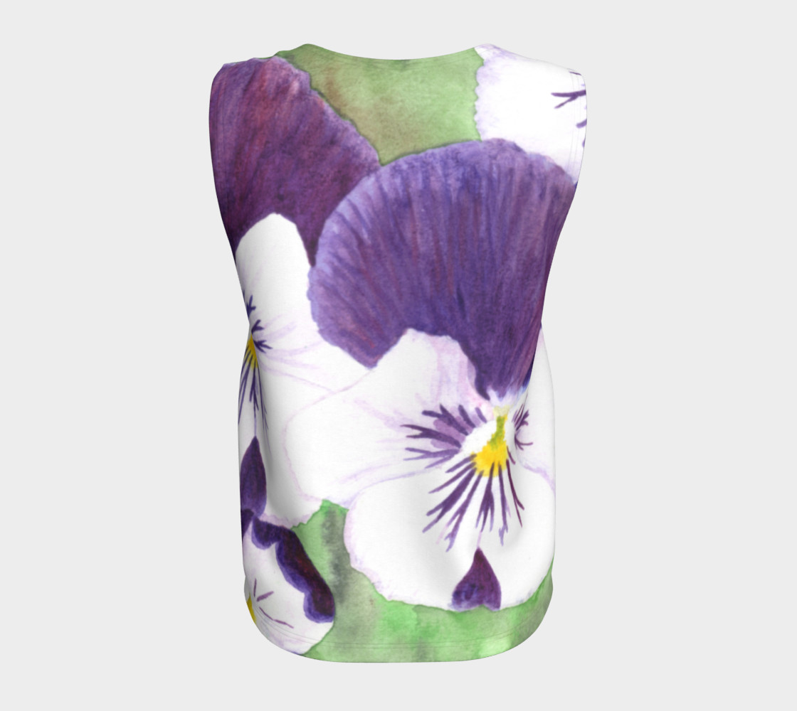 Purple and white pansies flowers Loose Tank Top preview #6