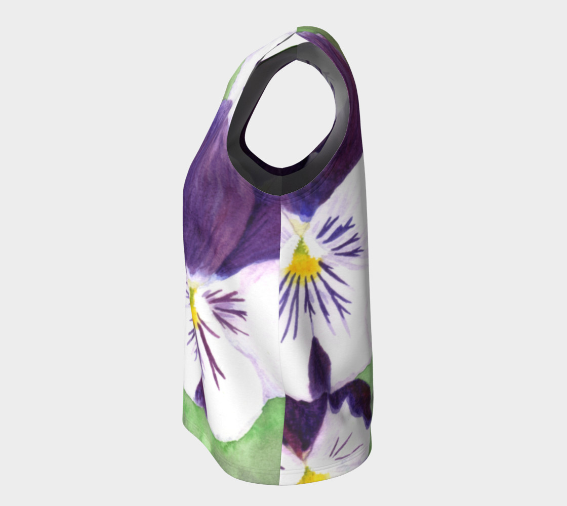 Purple and white pansies flowers Loose Tank Top thumbnail #8